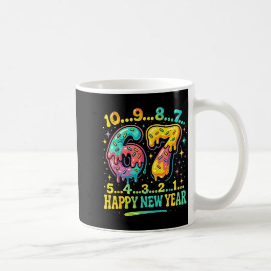 67 Meme Countdown Happy New Year Funny Drip Number Koffiemok (Rechts)