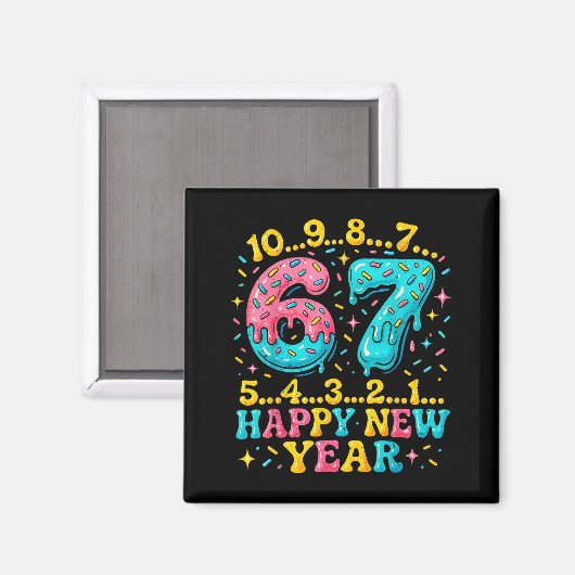 67 Meme Countdown Happy New Year Funny Drip Number Magneet (Voorkant / Achterkant)