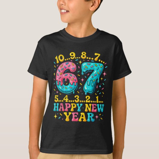 67 Meme Countdown Happy New Year Funny Drip Number T-shirt (Voorkant)