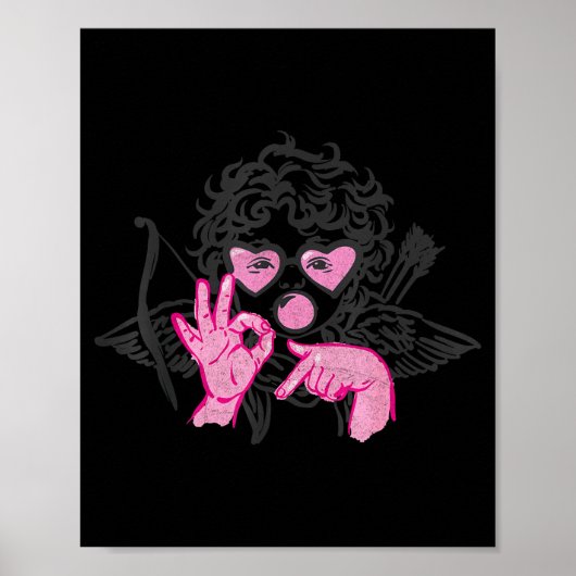 67 Meme Cud Hands Bubble Gum Six Seven Meme Valent Poster (Voorkant)