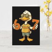 67 Meme Cute Duck 6 7 Funny Six Seven 6-7 Gen Alph Kaart (Gele Bloem)