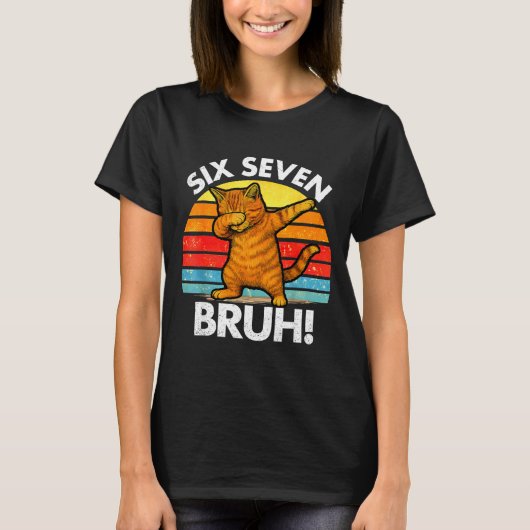 67 Meme Dabbende Kat Zes Zeven 6 7 T-shirt (Voorkant)