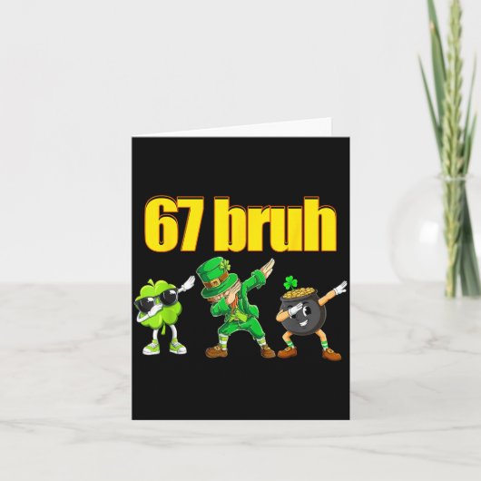 67 meme dabbing kabouter klaverblad gouden pot st kaart (Voorkant)