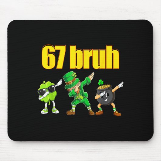 67 meme dabbing kabouter klaverblad gouden pot st muismat (Voorkant)