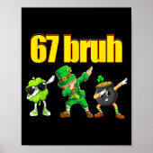 67 meme dabbing kabouter shamrock gouden pot st poster (Voorkant)