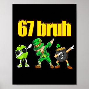67 meme dabbing kabouter shamrock gouden pot st poster