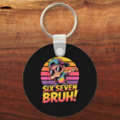 67 Meme Dabbing Six Seven 6 7 Bruh Funny Number De Sleutelhanger (Voorkant)