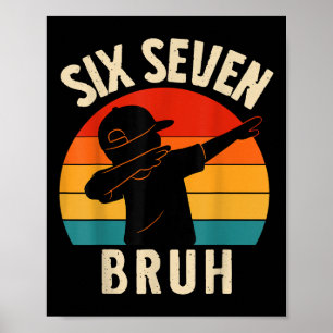 67 Meme Dabbing Zes Zeven Bruh Retro Vintage Zonso Poster