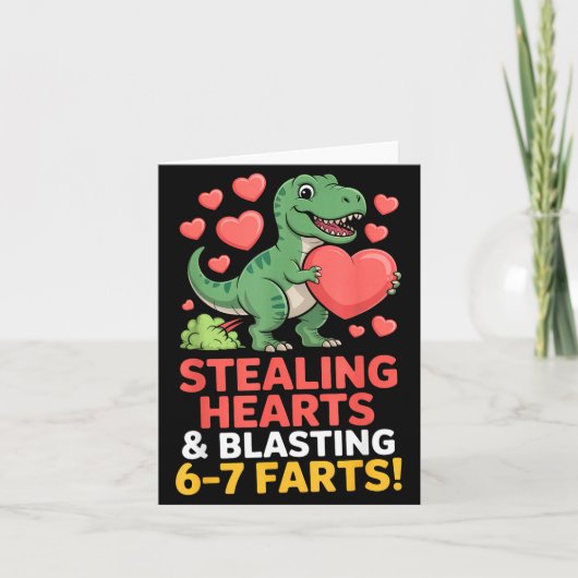 67 Meme Dinosaur Stealing Hearts 6-7 Boerenstront  Kaart (Voorkant)