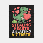 67 Meme Dinosaur Stealing Hearts 6-7 Farts Valenti Fleece Deken (Voorkant)