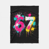 67 Meme Drip Spray Paint Six Seven 80s Bright Colo Fleece Deken (Voorkant)