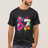 67 Meme Drip Spray Paint Six Seven 80s Bright Colo T-shirt (Voorkant)