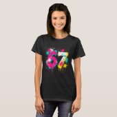 67 Meme Drip Spray Paint Six Seven 80s Bright Colo T-shirt (Voorkant volledig)