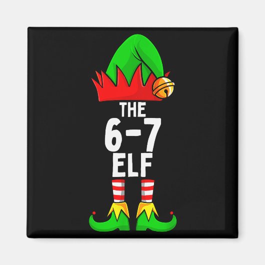67 Meme Elf Christmas Matching Family 6-7 Brainrot Magneet (Voorkant)