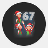 67 Meme Elf Howling At The Moon Parody Funny Chris Ronde Sticker (Voorkant)