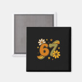 67 Meme Fall Autmn Groovy Retro 70s Six Seven Boho Magneet (Voorkant / Achterkant)