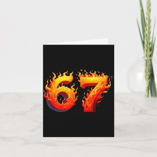 67 Meme Flames Funny Six Seven Gen Alpha Slang Gra Kaart (Voorkant)