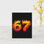 67 Meme Flames Funny Six Seven Gen Alpha Slang Gra Kaart (Gele Bloem)