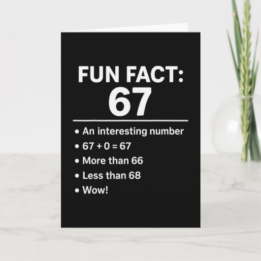 67 Meme Fun Fact - Six Seven Gen Alpha Z Funny Hum Kaart (Voorkant)