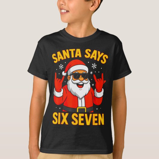 67 Meme Funny 6-7 Christmas 2025 6 7 Santa Says Si T-shirt (Voorkant)