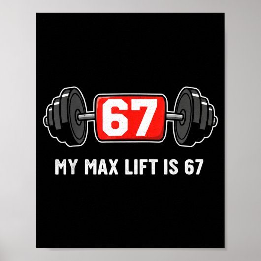 67 Meme Funny 6 7 Six Seven Gym Workout Lifting We Poster (Voorkant)