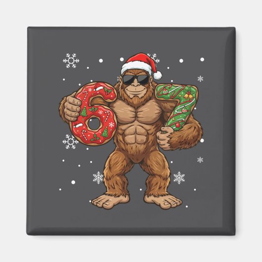 67 Meme Funny Big Foot Six Seven Christmas Xmas Sa Magneet (Voorkant)