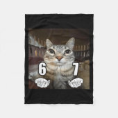 67 Meme Funny Cat Six Seven Meme 6 7  Fleece Deken (Voorkant)