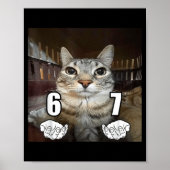 67 Meme Funny Cat Six Seven Meme 6 7  Poster (Voorkant)