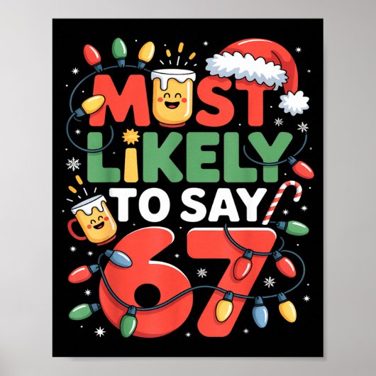 67 Meme Funny Christmas Meme Design Most Likely To Poster (Voorkant)