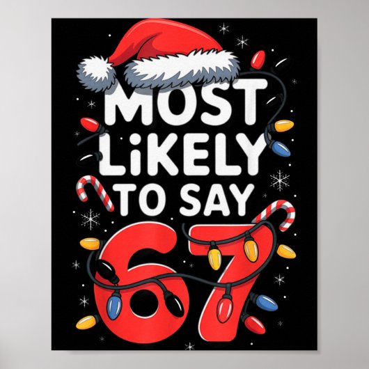 67 Meme Funny Christmas Meme Design Most Likely To Poster (Voorkant)