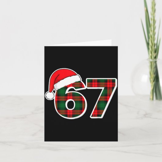 67 Meme Funny Christmas Red Plaid Xmas Pajamas Sla Kaart (Voorkant)