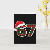 67 Meme Funny Christmas Red Plaid Xmas Pajamas Sla Kaart (Gele Bloem)