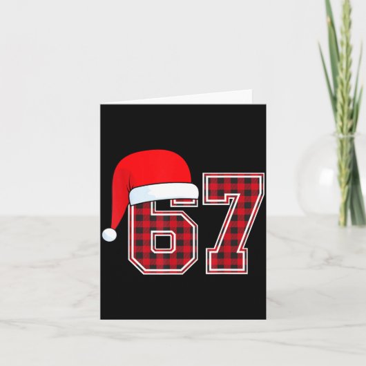 67 Meme Funny Christmas Red Plaid Xmas Pajamas Sla Kaart (Voorkant)
