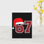 67 Meme Funny Christmas Red Plaid Xmas Pajamas Sla Kaart (Gele Bloem)