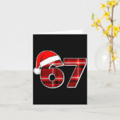 67 Meme Funny Christmas Red Plaid Xmas Pajamas Sla Kaart (Gele Bloem)