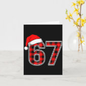 67 Meme Funny Christmas Red Plaid Xmas Pajamas Sla Kaart (Gele Bloem)