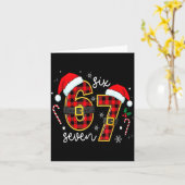 67 Meme Funny Christmas Red Plaid Xmas Pajamas Sla Kaart (Gele Bloem)