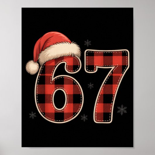 67 Meme Funny Christmas Red Plaid Xmas Pajamas Sla Poster (Voorkant)