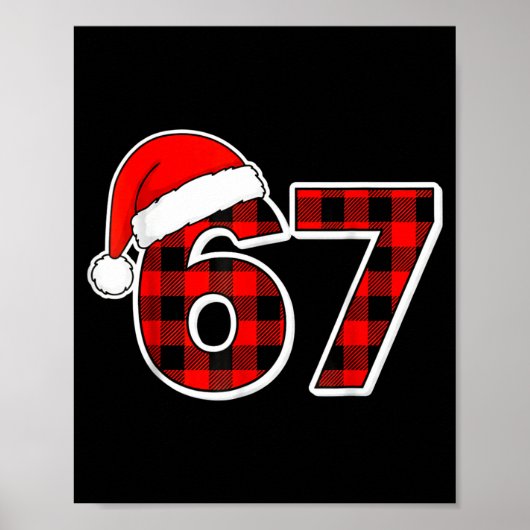 67 Meme Funny Christmas Red Plaid Xmas Pajamas Sla Poster (Voorkant)