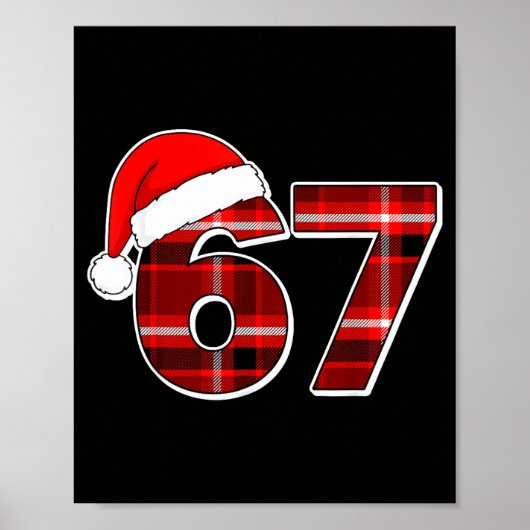 67 Meme Funny Christmas Red Plaid Xmas Pajamas Sla Poster (Voorkant)