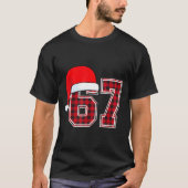 67 Meme Funny Christmas Red Plaid Xmas Pajamas Sla T-shirt (Voorkant)