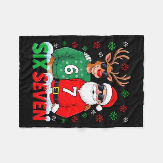 67 Meme Funny Christmas Santa Six Seven  Fleece Deken (Voorkant (Horizontaal))