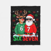 67 Meme Funny Christmas Santa Six Seven Fleece Deken (Voorkant)