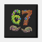 67 Meme Funny Gen Alpha Six Seven Hands Gesture Br Magneet (Voorkant)