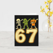 67 Meme Funny Halloween Numbers Six Seven Men Wome Kaart (Gele Bloem)