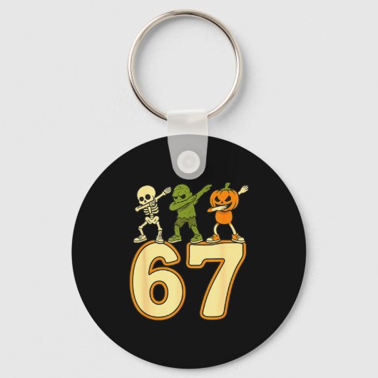 67 Meme Funny Halloween Numbers Six Seven Men Wome Sleutelhanger (Voorkant)