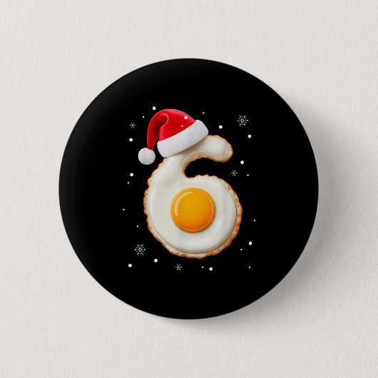 67 Meme Funny Number 6 Egg Bacon Matching Christma Ronde Button 5,7 Cm (Voorkant)