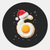 67 Meme Funny Number 6 Egg Bacon Matching Christma Ronde Sticker (Voorkant)