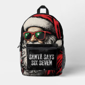 67 Meme Funny Santa Says Six Seven Christmas Bedrukte Rugzak (Voorkant)