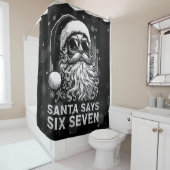 67 Meme Funny Santa Says Six Seven Christmas Douchegordijn (In situ)